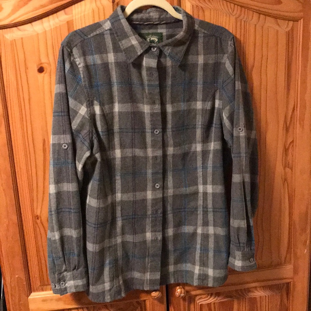Grey plaid flannel shirt
